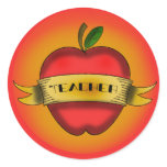 Vintage Apple Tattoo Teacher Sticker
