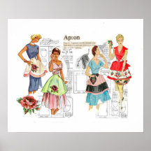 Vintage Apron Sewing Pattern Poster