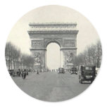 Vintage Arc de Triomphe  France Round Stickers