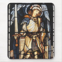 Vintage Archangel, Saint Michael by Burne Jones Mousepad