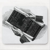 Vintage Architectural Blue Prints Mouse Pad