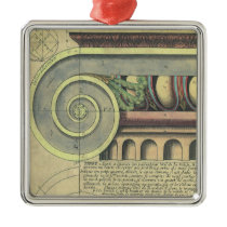 Vintage Architecture; Capital Volute by Vignola Christmas Ornaments