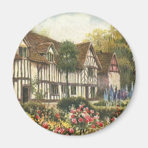 Vintage Architecture English Cottage Formal Garden Refrigerator Magnet