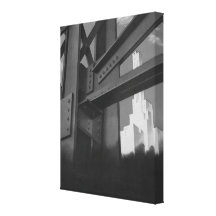 Vintage Architecture Steel Construction Skyscraper Canvas Print