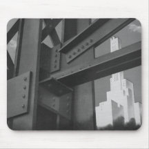 Vintage Architecture Steel Construction Skyscraper Mouse Pad