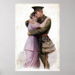 Vintage Army Military Return Home Poster Print