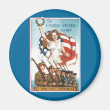 Vintage Army Poster with Lady Liberty Tshirts Fridge Magnets