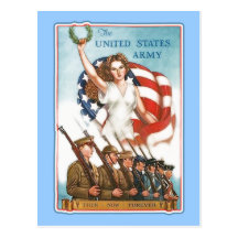 Vintage Army Poster with Lady Liberty Tshirts Postcards
