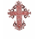 Vintage Art Burgundy Cross Ladies Destroyed TShirt