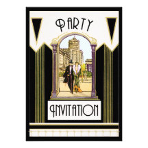 Vintage Art Deco Engagement Cocktail Party Personalised Announcement