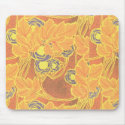 Vintage Art Deco Fabric Floral Mousepad