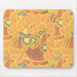 Vintage Art Deco Fabric Floral Mousepad