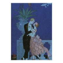 Vintage Art Deco Love Romance Newlyweds Wedding Personalized Invites