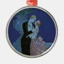 Vintage Art Deco Love Romance Newlyweds Wedding Christmas Ornament
