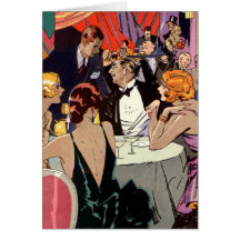 Vintage Art Deco Nightclub Cocktail Party Greeting Card