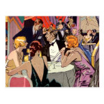 Vintage Art Deco Nightclub Cocktail Party Postcard