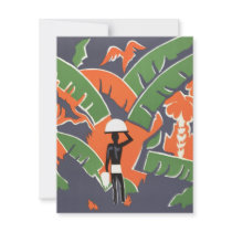 Vintage Art Deco Travel Poster, Africa Custom Invites