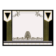 Vintage Art Deco Wedding Place Card Personalised Business Card Templates