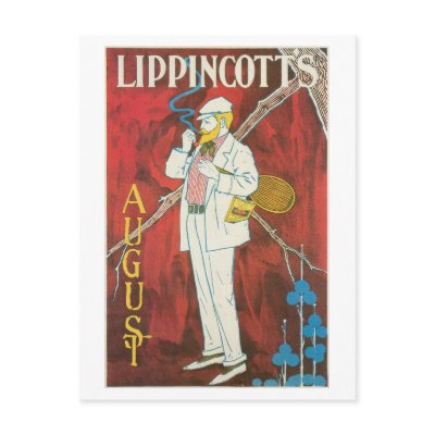 Vintage art Nouveau August magazine cover Post Card