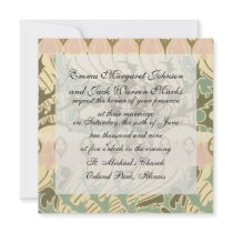 vintage art nouveau botanical art pattern invitations