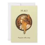 Vintage Art Nouveau Bride Wedding Invitation