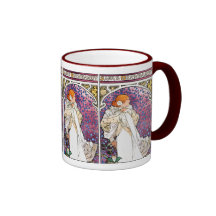 Vintage Art Nouveau Coffee Mug by Mucha