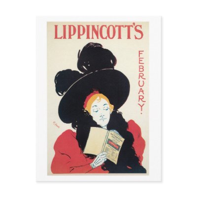 Vintage art Nouveau February magazine cover Post Card