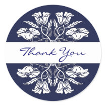 Vintage Art Nouveau Floral Thank You Sticker