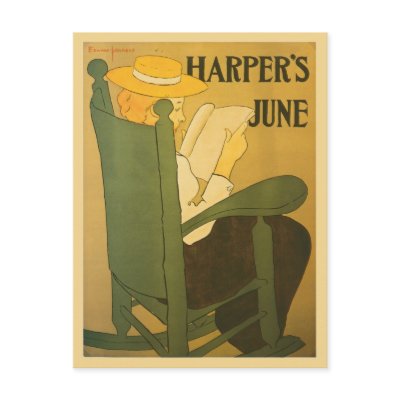 Vintage art nouveau Harper`s magazine June Post Card