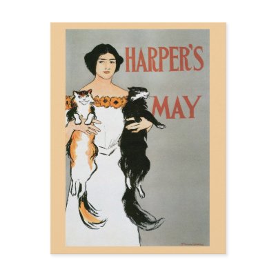 Vintage art nouveau Harper`s magazine May Post Card