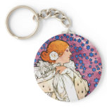 Vintage Art Nouveau Keychain by Mucha