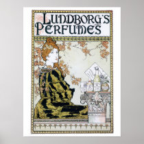 Vintage art nouveau perfume advert print