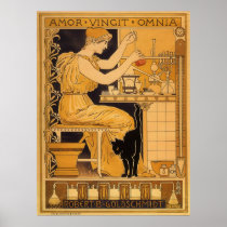 Vintage Art Nouveau Poster Amor Vincit Omnia, 1896