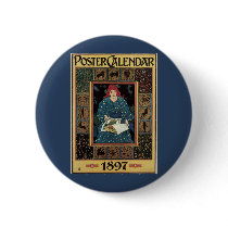 Vintage Art Nouveau; Poster Calendar, 1897 Pinback Buttons