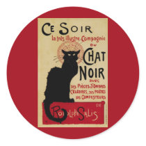 Vintage Art Nouveau Poster; Ce Soir Chat Noir Stickers