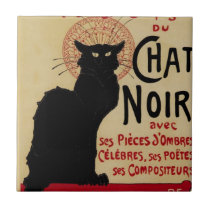Vintage Art Nouveau Poster; Ce Soir Chat Noir Ceramic Tiles