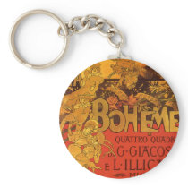 Vintage Art Nouveau Poster; La Bohème, 1896 Keychain
