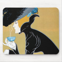 Vintage Art Nouveau Poster; Marco Polo Tea Mousepads