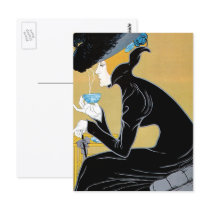 Vintage Art Nouveau Poster; Marco Polo Tea Post Card