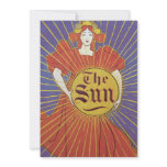 Vintage Art Nouveau Poster; New York Sun Newspaper Custom Invites
