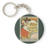 Vintage Art Nouveau Poster; Spa Ferme de Frahinfaz keychains