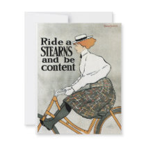 Vintage Art Nouveau Poster; Sterns Bicycles Personalized Announcements