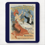 Vintage Art Nouveau Poster; Taverne Olympia mousepads