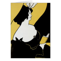 Vintage Art Nouveau Poster; The Yellow Book Card