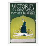 Vintage Art Nouveau Poster; Victoria Fahrradwerke cards