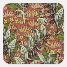 Vintage Art Nouveau Solomon's Seal, M.P. Verneuil Square Stickers