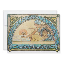 Vintage Art Nouveau sunset Personalized Invitation