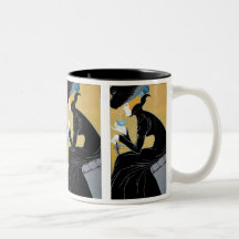 Vintage Art Nouveau, Woman Drinking Marco Polo Tea Mug