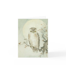 Vintage Asian-Art Owl Notecard (Note Card)