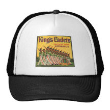 Vintage Asparagus Food Product Label Hat